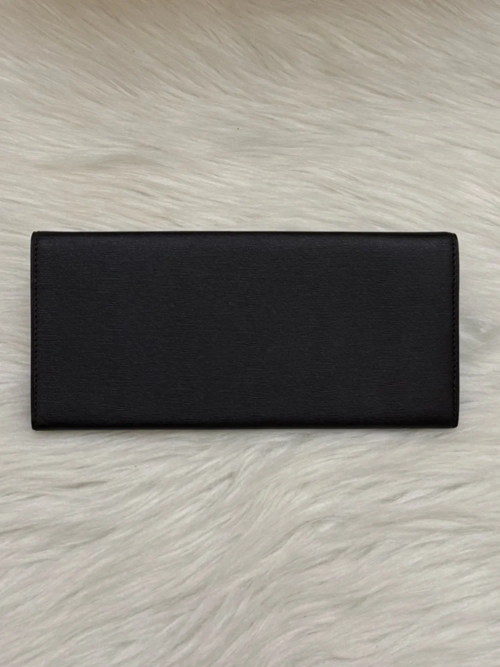 DUNHILL - BLACK SAFFIANO LEATHER LONG BIFOLD WALLET